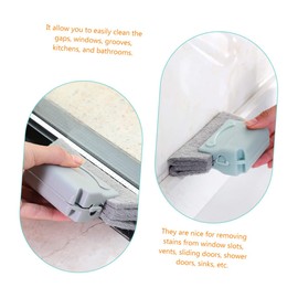 CHILDWEET Small Window Groove Cleaning Brush Set with Replacement Pads Compact Non Slip Design for Effortless Cleaning of Gaps and Cracks Kitchens Windows and Doors