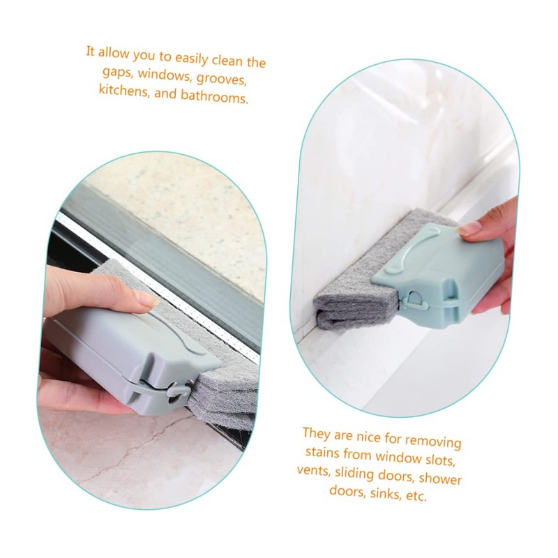 CHILDWEET Small Window Groove Cleaning Brush Set with Replacement Pads