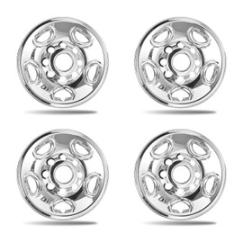 Paanlok 16in ABS Wheel Covers for 2003-2014 Chevy Express/Savana G1500 G2500 G3500 H1500 | 2015-2025 Express/Savana 2500 3500 | OEM-Style Wheel Skins (4-Pack) with Anti-Rust Clips (Chrome Silver)