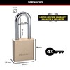 Master Lock Long Shackle 576EURDLH Thick Brass Body Padlock with