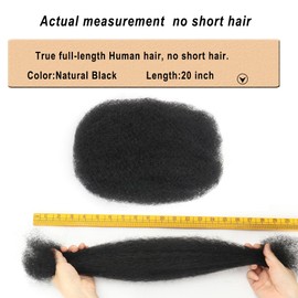 eliza Afro Kinkys Bulk Human Hair,50g,braiding Human hair for Twist, Repaid Locs, Dreadlocks,Afro Kinky Bulk Human hair Extension for black women(22",1Pack,black)
