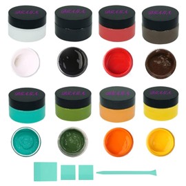 DGAGA 12PCS Chalk Paste with Mini Squeegees,Screen Printing Ink,Chalk Paste Paint for Stencils,Self Adhesive Silk Screen Stencils Paste Starter Kit,Chalkboard Paint for Craft DIY Home Art 50g/Jar