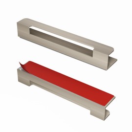 HRX Self-Adhesive Edge Fingerpull Door Handle - Easy to Install Screwless Peel and Stick on Glass, Wood, Metal, Plastic - Sliding Doors Knob for Kitchen Fronts, Drawers & Dressers Panels - 2 Pack