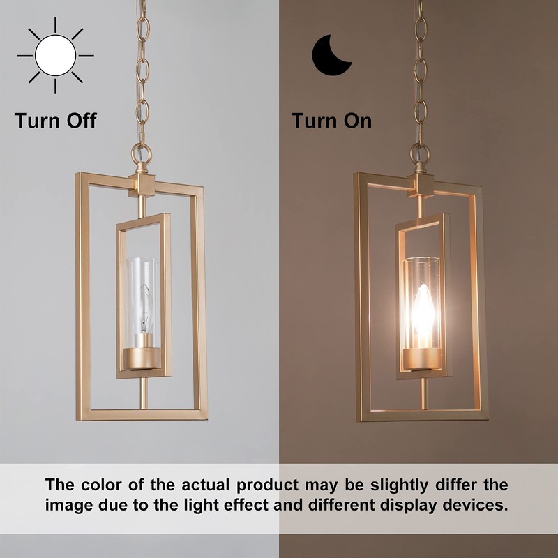 Optimant Lighting Gold Pendant Lighting for Kitchen Island, 1-Light Modern