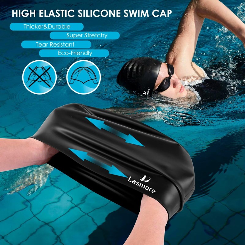 Large Long Hair Swim Cap with Extra Room for Women