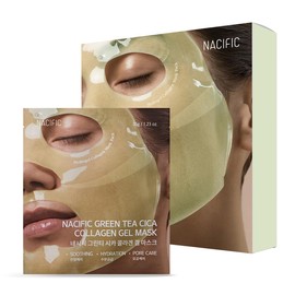 NACIFIC Collagen Gel Facial Mask (Green Tea Cica) 16EA Set Hydrogel Deep Korean Face Mask Hydrating Overnight Elasticity Firming Pore Minimizing for All skin types