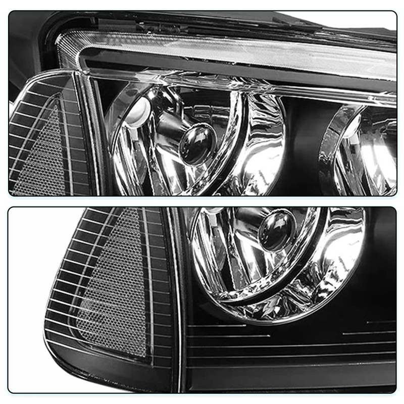 TUSDAR Halogen Headlight Assembly Set Replacement for 2006-2010 Dodge Charger