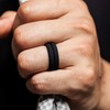 ThunderFit Silicone Wedding Rings for Men 2 Layers (Black-Red, Grey-Black,