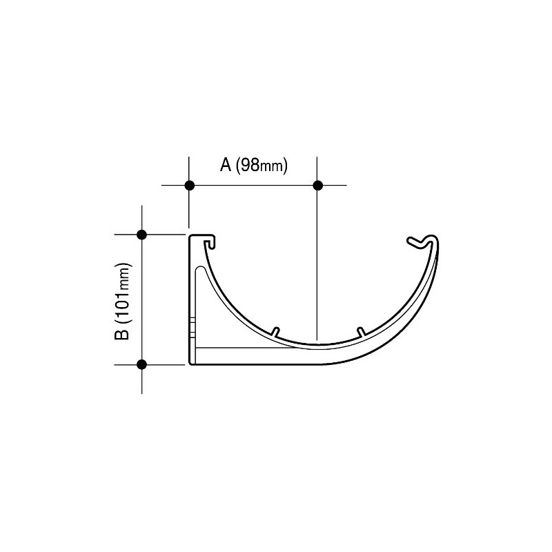 OSMA Roofline Commercial 150mm Half Round Gutter Support Bracket Black