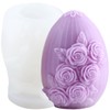 XIAOSHUI Rose Flower Egg Candle Mold Easter Egg Silicone Candle