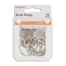 Staples 481326 Loose-Leaf Rings 1-Inch Size Silver