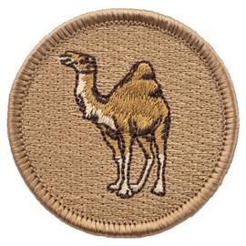 Camel Patrol Patch - 2" Diameter Round Embroidered Patch (Hook Fastener w/Loop)
