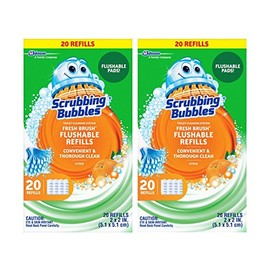 Scrubbing Bubbles Toilet Fresh Brush Flushable Refills 20 CT (Pack of 2)
