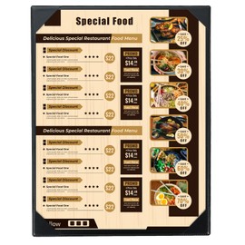 MAOPINER Menu Covers, 1 Pack 8.5" x 11" Restaurant Menu Covers Holders, Single View Menu Covers with Angled Corners Black for Restaurants, Diners, Bars, and Wine Lists (1, 8.5" X 11")