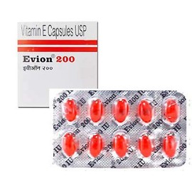 50 Evion 200mg Capsules Vitamin E for Glowing Face,Strong Hair,Acne,Nails, Glowing Skin 400mg,Control Hair Lossess