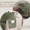Quilted Olive Green Sofa Slipcovers with Pockets, Anti-Slip Medallion Couch