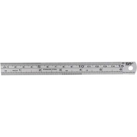 Juego de 2 reglas de acero inoxidable y reglas de metal, 30 cm, 15 cm, 30 cm, 15 cm de espesor
