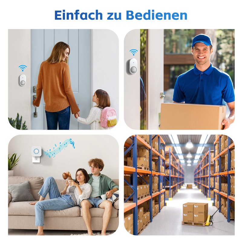 Görvitor Wireless Doorbell, 300 m Range, Wireless Bell, Outdoor Waterproof