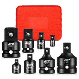 BLACKROBOT Impact Socket Adapter Set 8PCS, 1”3/4”1/2” 3/8”1/4”Square Drive, Reducer for Impact Driver Wrench Drive Conversion, Cr-Mo Steel Exceeds ANSI Standards with Portable Case