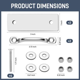 Boat Dock Ladder Hardware Attachment Kit Replacement for RecPro Marine Pontoon and Dock Ladders,Folding Pontoon Ladders AL-A3 AL-A4 AL-A5 & AL-C4 (2 Pack)