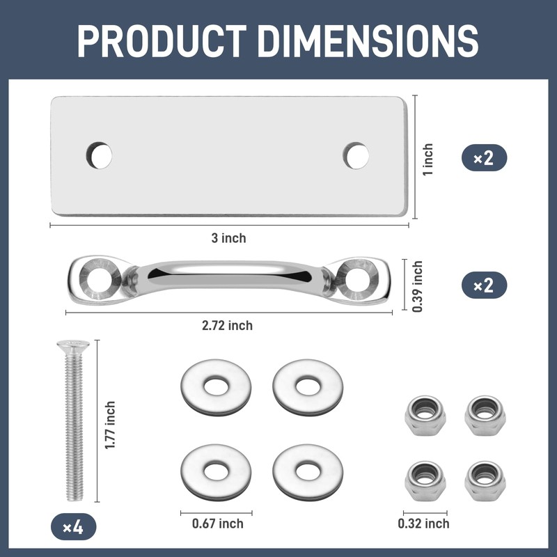 Boat Dock Ladder Hardware Attachment Kit Replacement for RecPro Marine