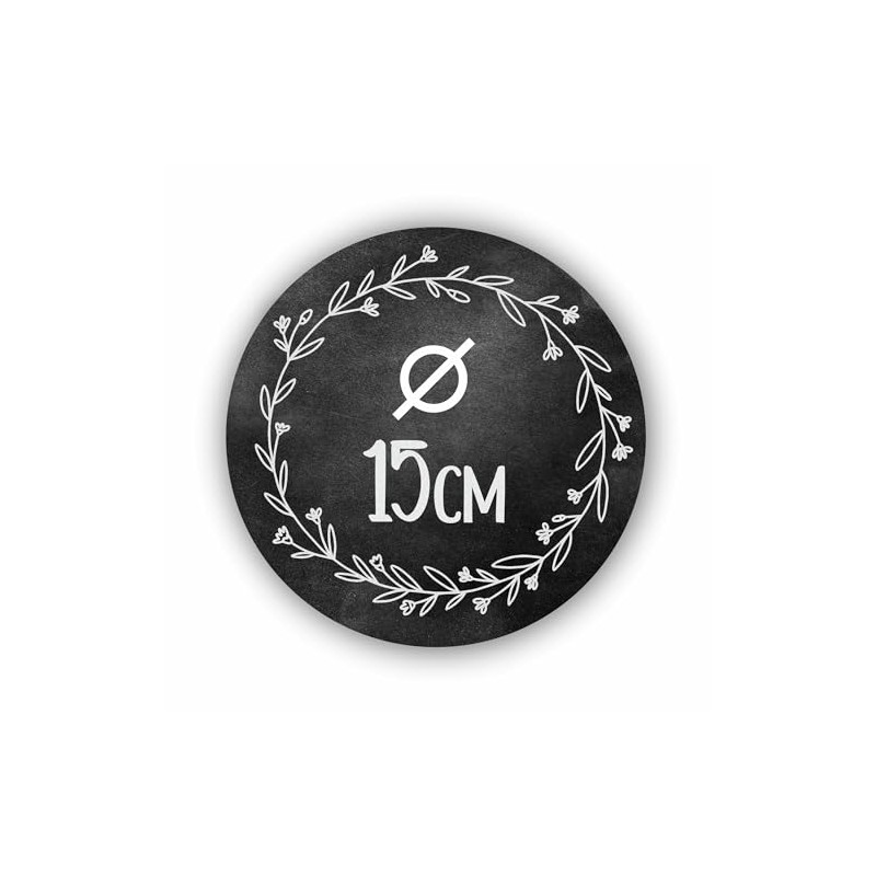 Round Door Sign Diameter 15 cm Wreath Chalk Board Vintage