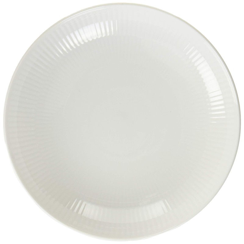 Royal Copenhagen 1016944 White Fluted Plate, 7.9 inches (20 cm),