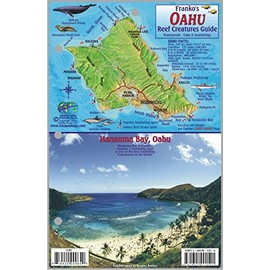 Oahu Hawaii Map & Coral Reef Creatures Guide Franko Maps Laminated Fish Card