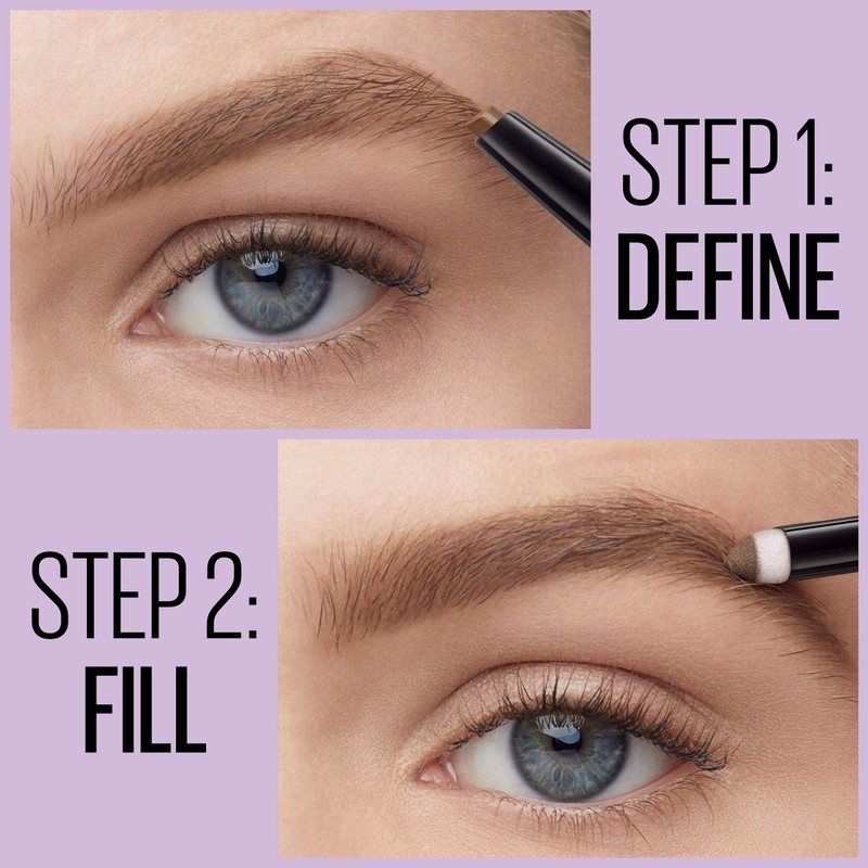 Maybelline Express Brow 2-In-1 Pencil and Powder Eyebrow Makeup, Light