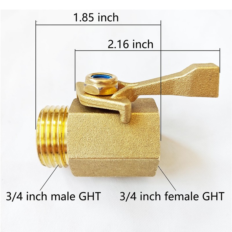 Kabter Heavy Duty Brass Garden Hose Shut Off Valve, 3/4