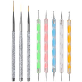5 Pcs Dotting Pens with 3 Pcs Nail Art Liner Brushes, Nail Art Design Tools