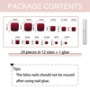 24 PCS Stick on Toenails Cat Eye Red, False Toe