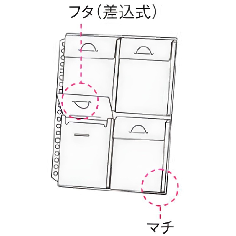 Lion NP-54M Pocket Organizer, Anything Pocket, 4 Pockets, A5, Single