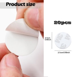 Moeey Double Sided Adhesive Pads,Round Sticky Pads Heavy Duty,Strong Mounting Tape,Pre-Cut Foam Pads, Waterproof for Walls Picture, Car, Home, Office (2 x 25mm)