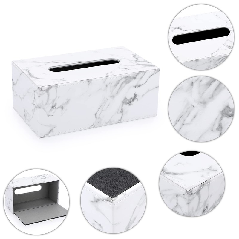 Sumnacon Stylish PU Leather Tissue Box Holder, Rectangular Napkin Holder