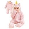 PATPAT Baby Fleece Footies Hooded Romper- Cute Outfit for Boys