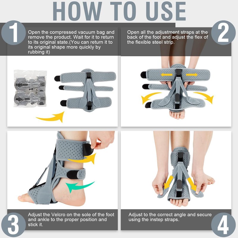 DERJLY Plantar Fasciitis Night Splint, 2022 Improved 3 Adjustable Straps,
