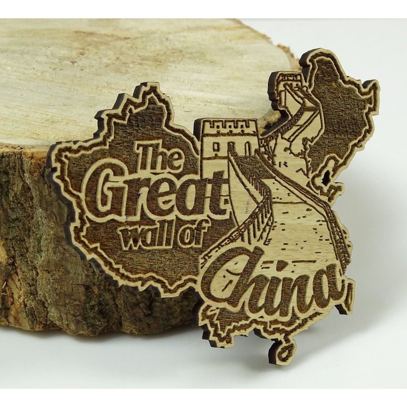 Great Wall of China Wood Engraved Wooden Fridge Magnet Souvenir