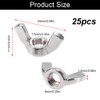 Pack of 25 Wing Nuts, M5, American Shape Made of