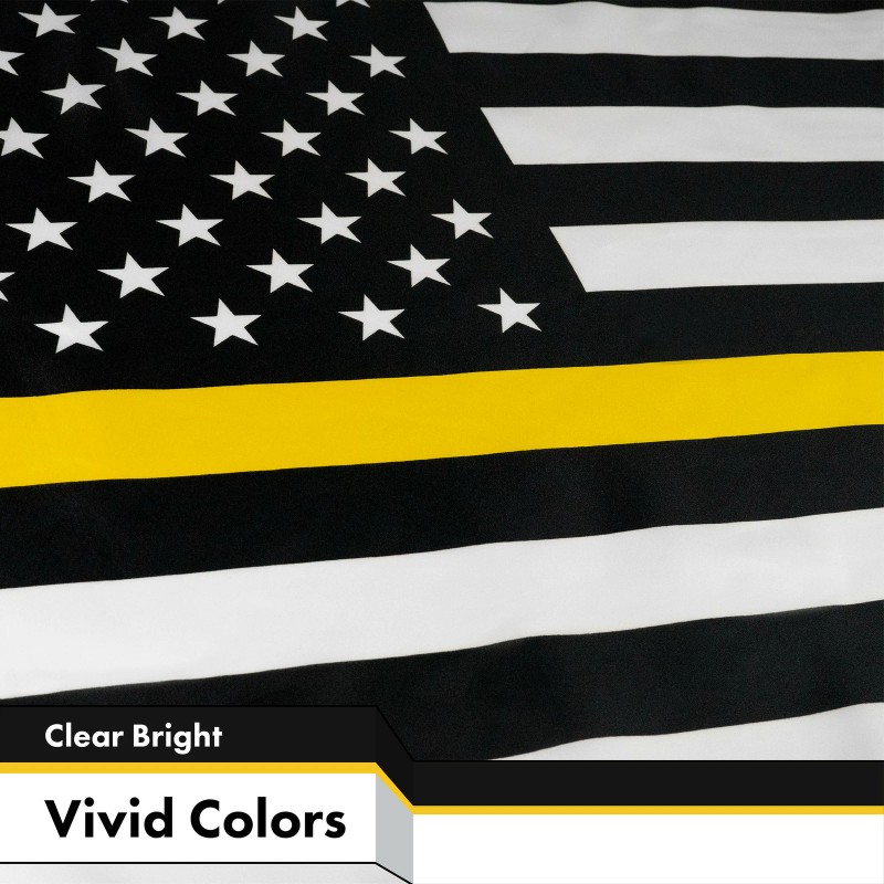 G128 NEW G128 Thin Yellow Line Flag 5-Pack 3x5 FT,