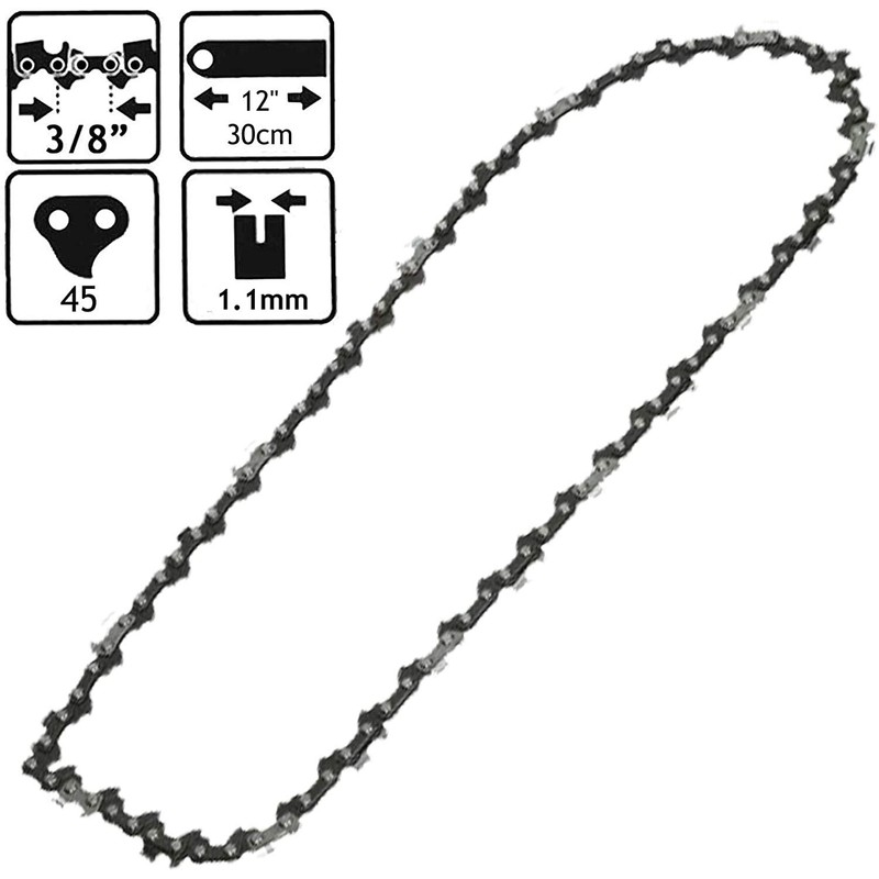 SPARES2GO Chainsaw Chain 45 Drive Link 30cm 12" Compatible with