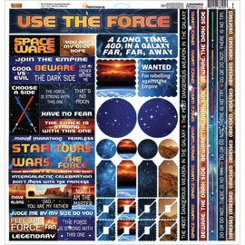 Reminisce SPW-100 Space Wars Cardstock Sticker, 12" by 12", Multicolor