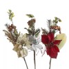 Factory Direct Craft Set of 6 Assorted 15" Glittery Poinsettia