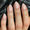 SXVME Uñas postizas rosa polvoriento, uñas postizas cortas ovaladas y