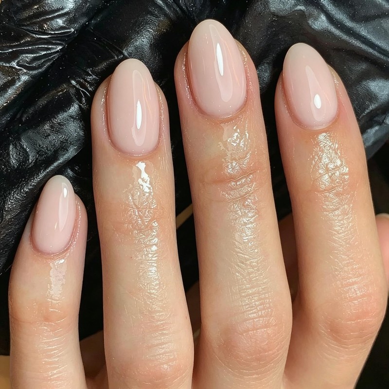 SXVME Uñas postizas rosa polvoriento, uñas postizas cortas ovaladas y