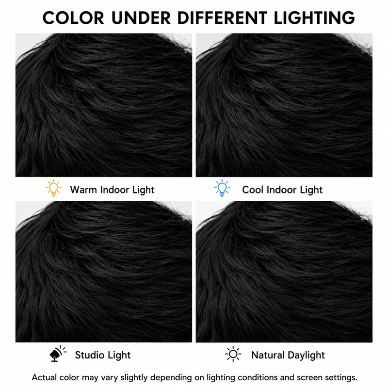 Black Wigs for Men Short Layered Synthetic Male Guy Wig