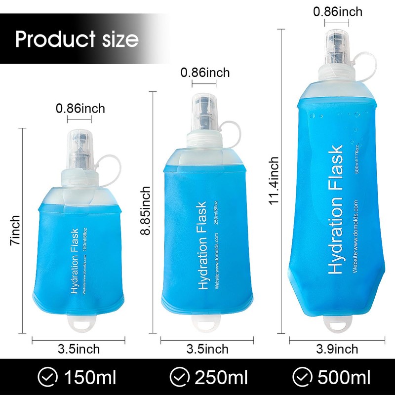 WILDREEDS 150ml Soft Flask, TPU Collapsible Soft Water Bottle for