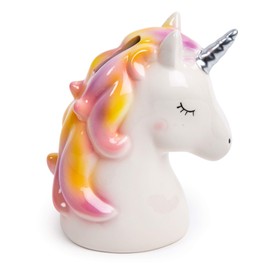 Truu Design, Cute Novelty Ceramic Unicorn Kids Money Bank, 4 x 2.8 inches, Multicolour