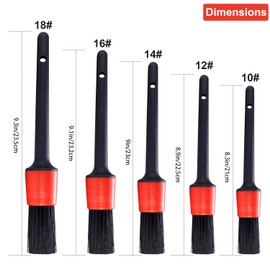 MCSWKEY Cepillos para Detallar, 5 Piezas Tamaños Diferentes Cepillos de Limpieza para Detalles de Automóviles, Cepillos de Limpieza para Coches Pinceles de Detalles Automotriz para Ruedas, Motor