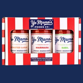 Yo Mama’s Foods Gourmet Keto Gift Set and Care Package | Includes (1) Marinara Sauce (1) Tomato Basil and | (1) Roasted Garlic | Low-Sugar, Carb, Sodium, Gluten-Free, & Fresh Ingredients!